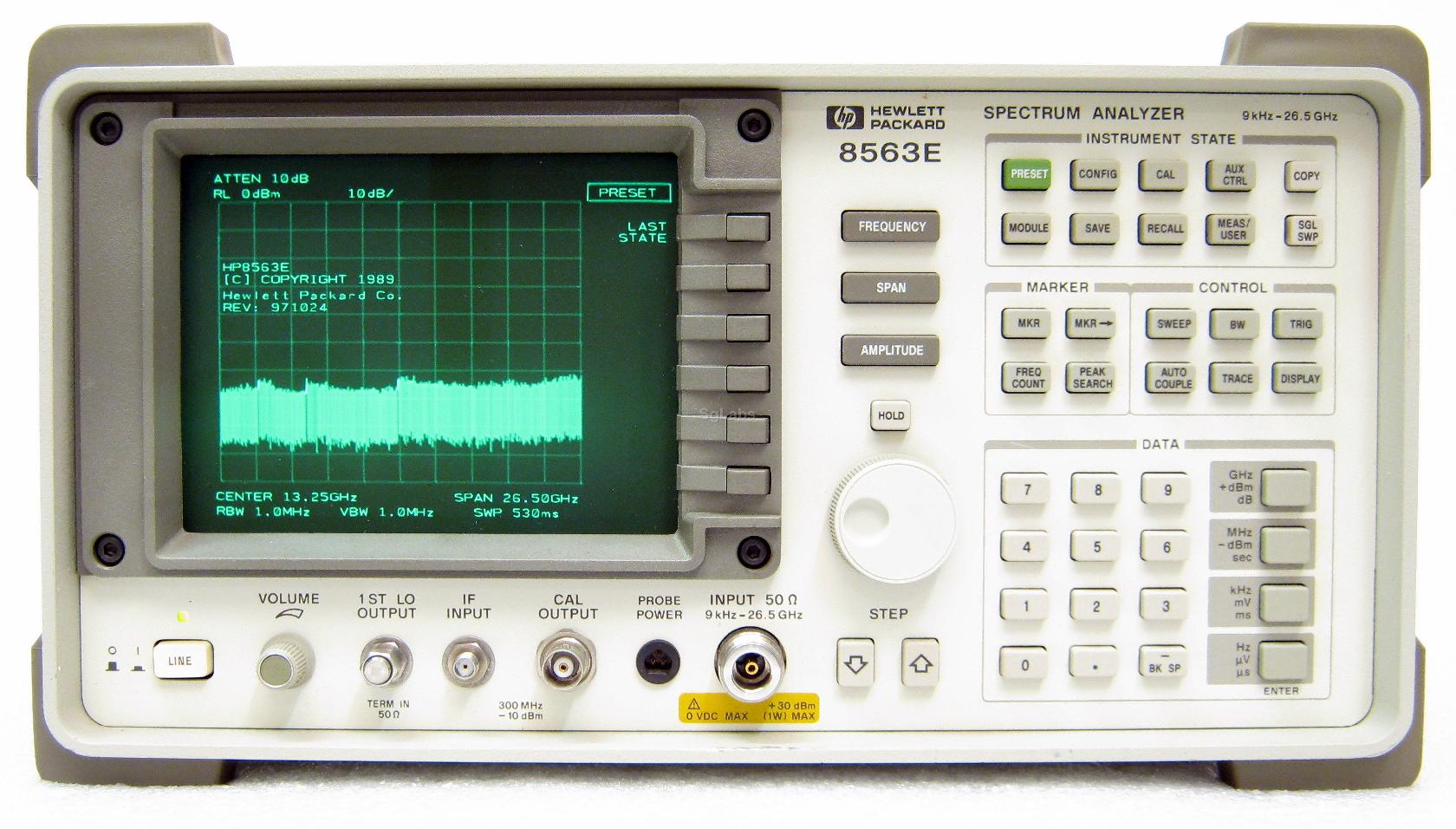 HP 8563E spectrum analyzer