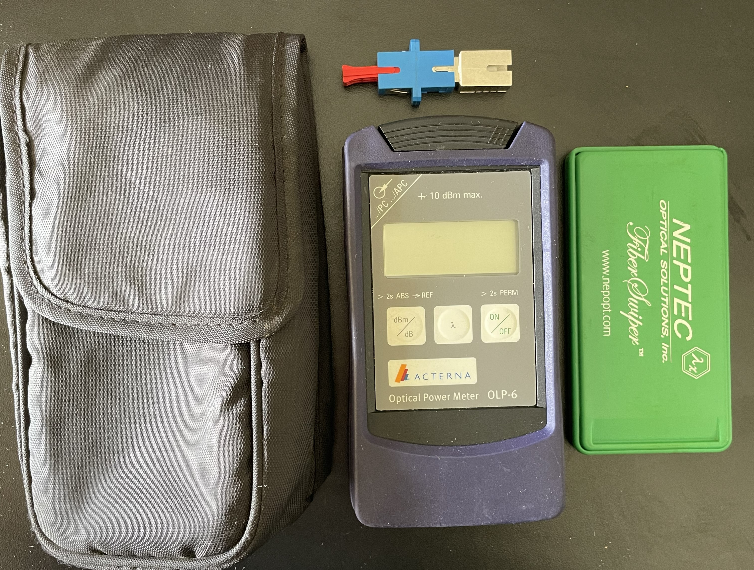 Acterna OLP-16 Used JDSU Acterna OLP-16 Optical Power Meter — Good condition. Comes with a case, connector and tip cleaner.